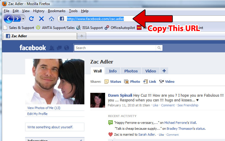 how to copy url from facebook